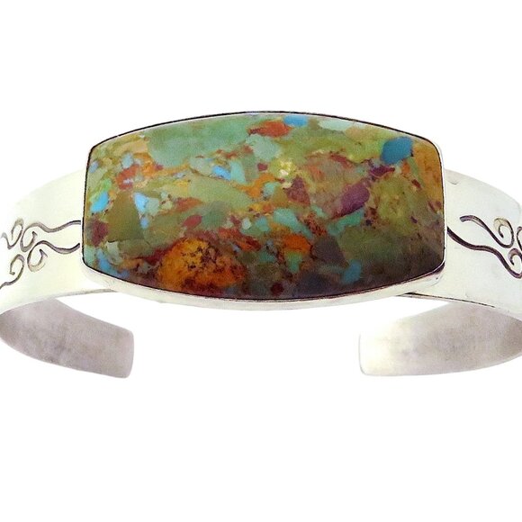 Jay King DTR Mine Finds 925 Sterling Silver Large Turquoise Cuff Bracelet - Picture 6 of 10